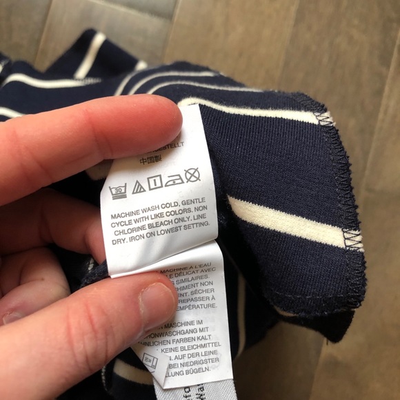 J Crew Navy & White Stripper Shortsleeved Shirt - Picture 5 of 5